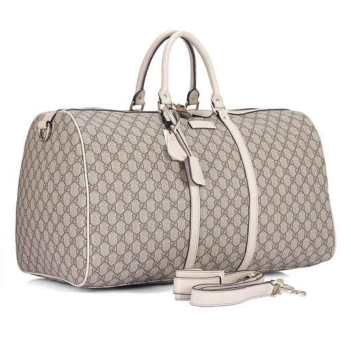 1:1 Gucci 206500 Large Beige-ebony Duffel Bags-Cream
